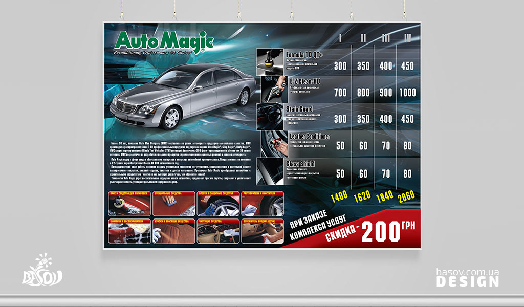 Рекламний плакат Auto Magic розробка дизайну