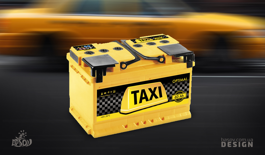 Етикетки акумуляторні Taxi розробка серії дизайну