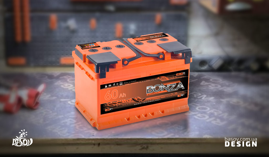 Наклійки та етикетки на акумулятори автомобільні bonza дизайн.