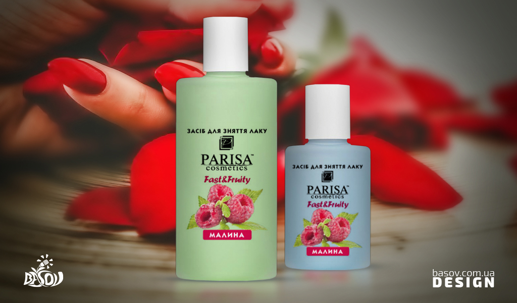 Етикетка змивки для лаку Parisa cosmetics розробка дизайну