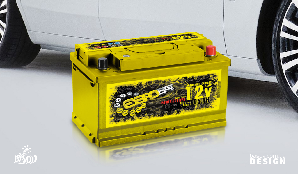 Етикетки акумуляторні Євробат концепт та розробка серії дизайнів.