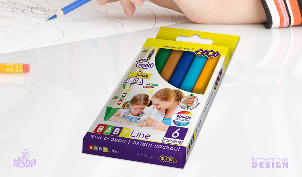 Упаковка олівців серії Baby Line торгової марки Zibi на столі