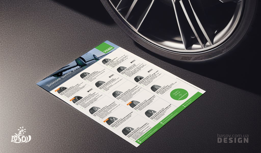 Листівка зимові шини Nokian розробка дизайну