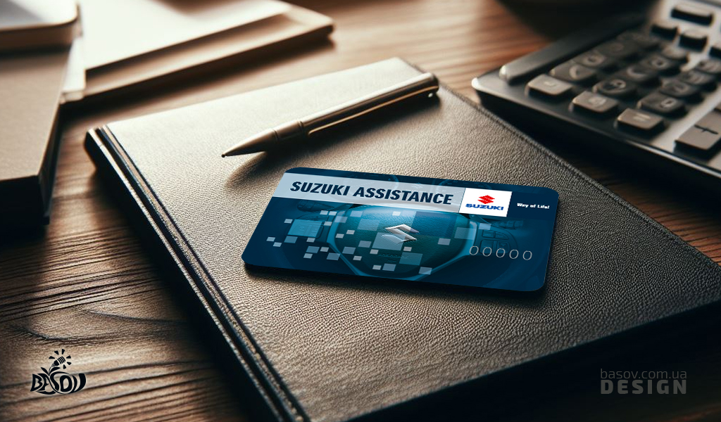 Дисконтна картка автосалону та сервісного центру Suzuki розробка дизайну