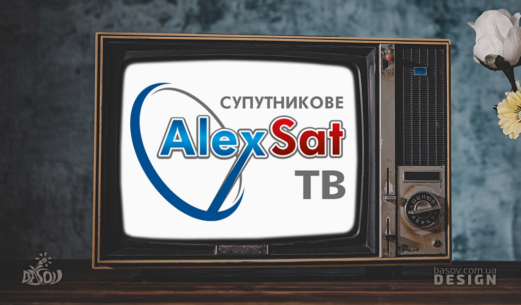 Логотип Alex Sat супутникове ТВ розробка дизайну